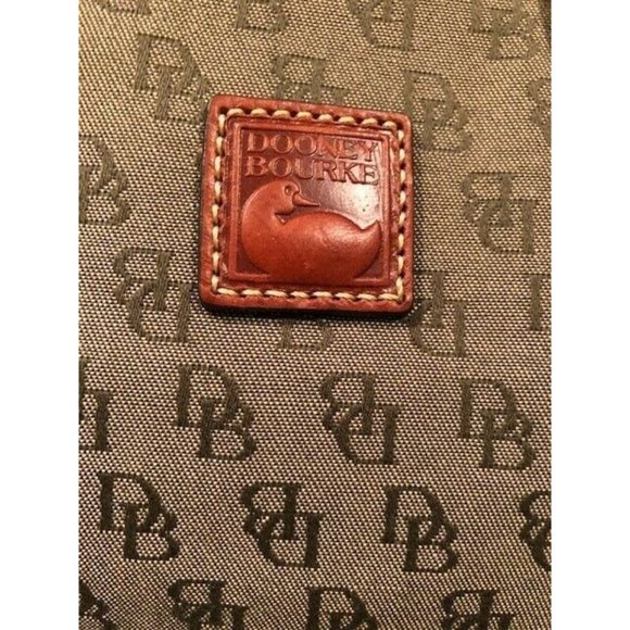 PREOWNED DOONEY & BOURKE VINTAGE GREEN DB CANVAS LEATHER TRIM CROSSBODY - Picture 6 of 10